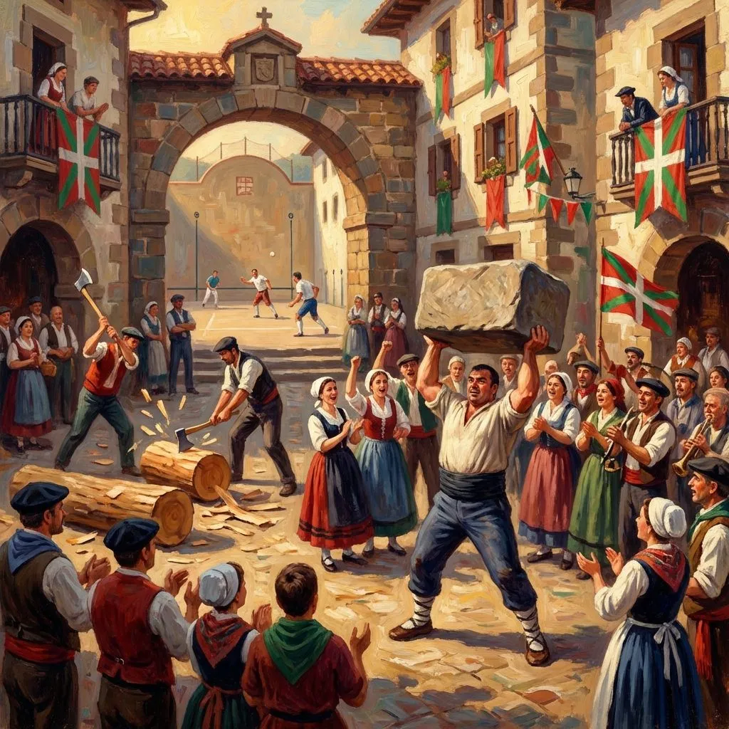 Celebración deportiva en pueblo vasco