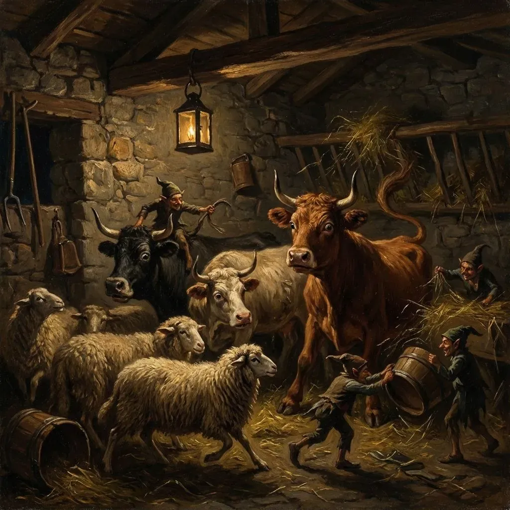 The frightened livestock