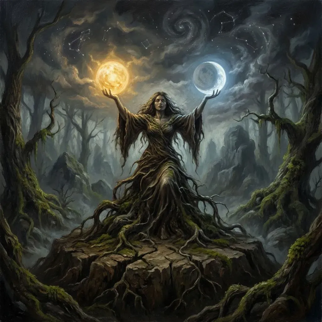 The birth of the Sun and the Moon