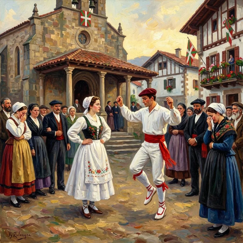 Aurresku nupcial en una celebración de boda vasca